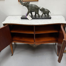 French Louis XV Style Parquetry Commode Style Side Cabinet