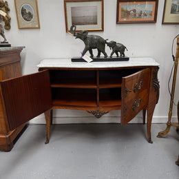 French Louis XV Style Parquetry Commode Style Side Cabinet