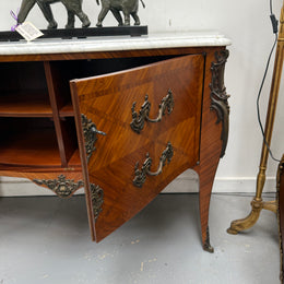 French Louis XV Style Parquetry Commode Style Side Cabinet