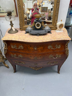 French Mid 20th Century Three Drawer Marquetry Inlaid Commode | Antique & Vintage | Moonee Ponds Antiques | Australia Wide Delivery