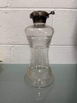 Rare Edwardian Single Bottle Tantalus With Key Silver Plated Top | Antique & Vintage | Moonee Ponds Antiques | Australia Wide Delivery
