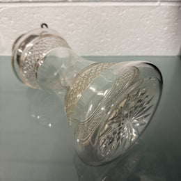 Rare Edwardian Single Bottle Tantalus With Key Silver Plated Top