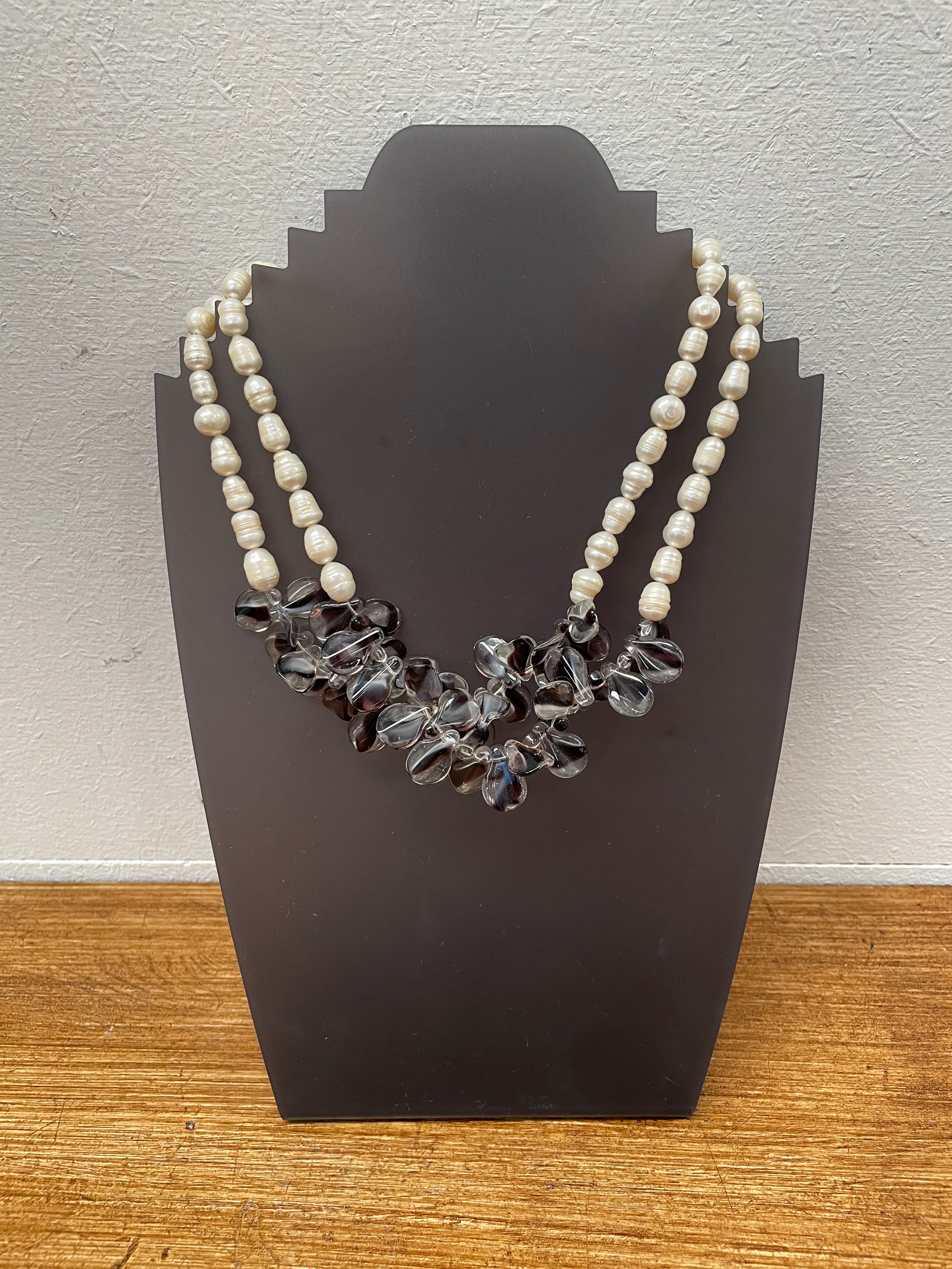 Stunning Murano Glass & Fresh Water Pearl Double Strand Necklace | Antique & Vintage | Moonee Ponds Antiques | Australia Wide Delivery