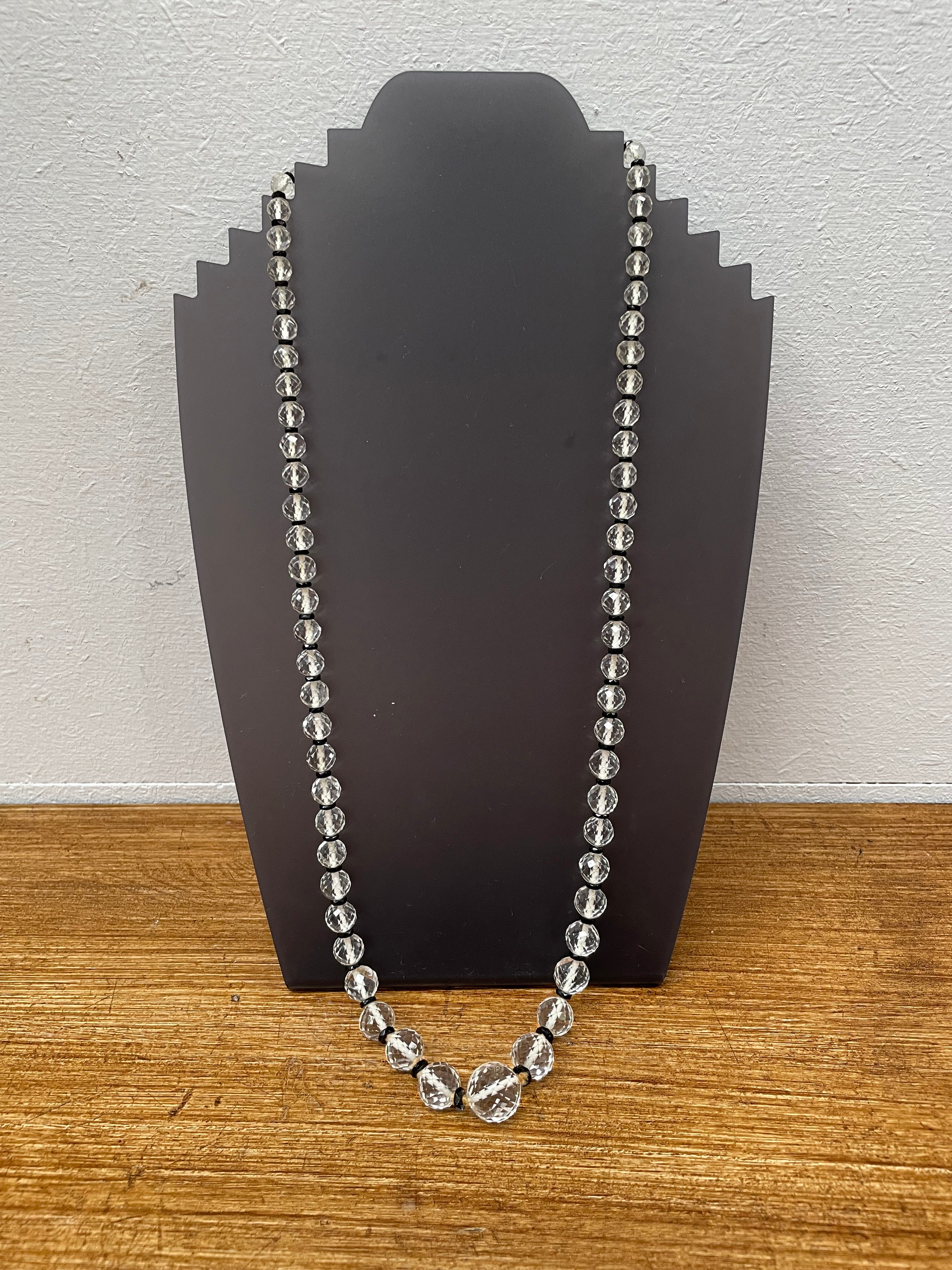 Stylish Vintage Art Deco Style Crystal & Jet Necklace | Antique & Vintage | Moonee Ponds Antiques | Australia Wide Delivery