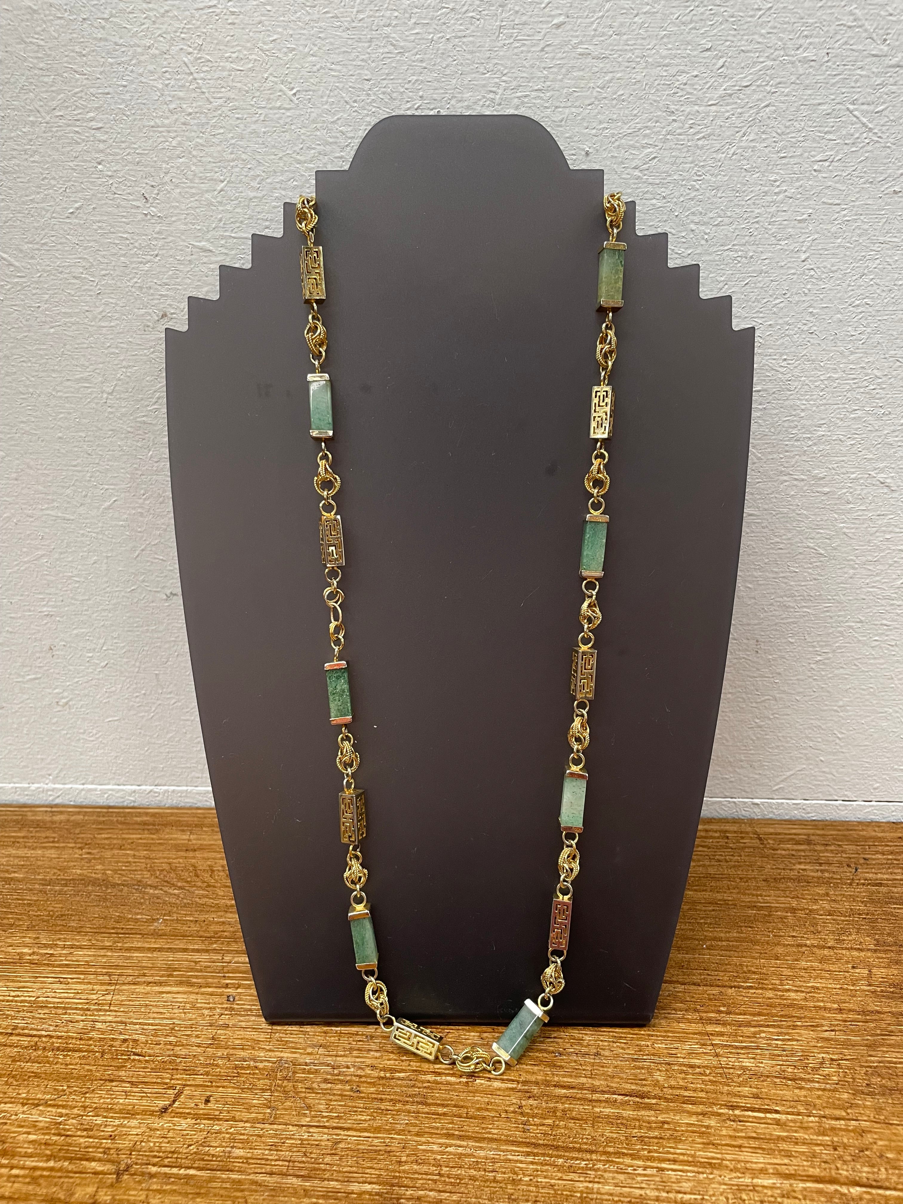 Vintage Jade & Gilt Metal Necklace | Antique & Vintage | Moonee Ponds Antiques | Australia Wide Delivery