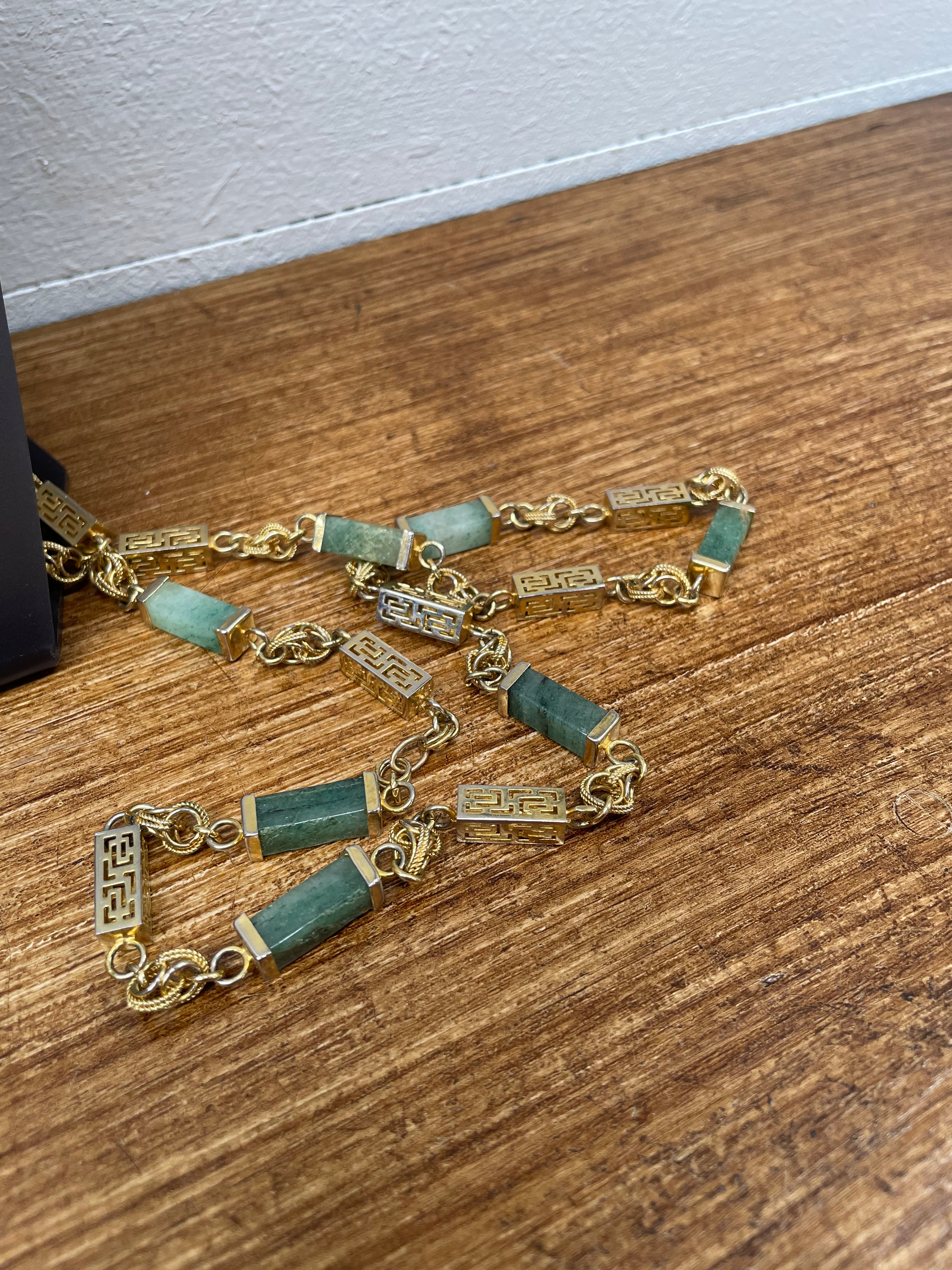 Vintage Jade & Gilt Metal Necklace | Antique & Vintage | Moonee Ponds Antiques | Australia Wide Delivery