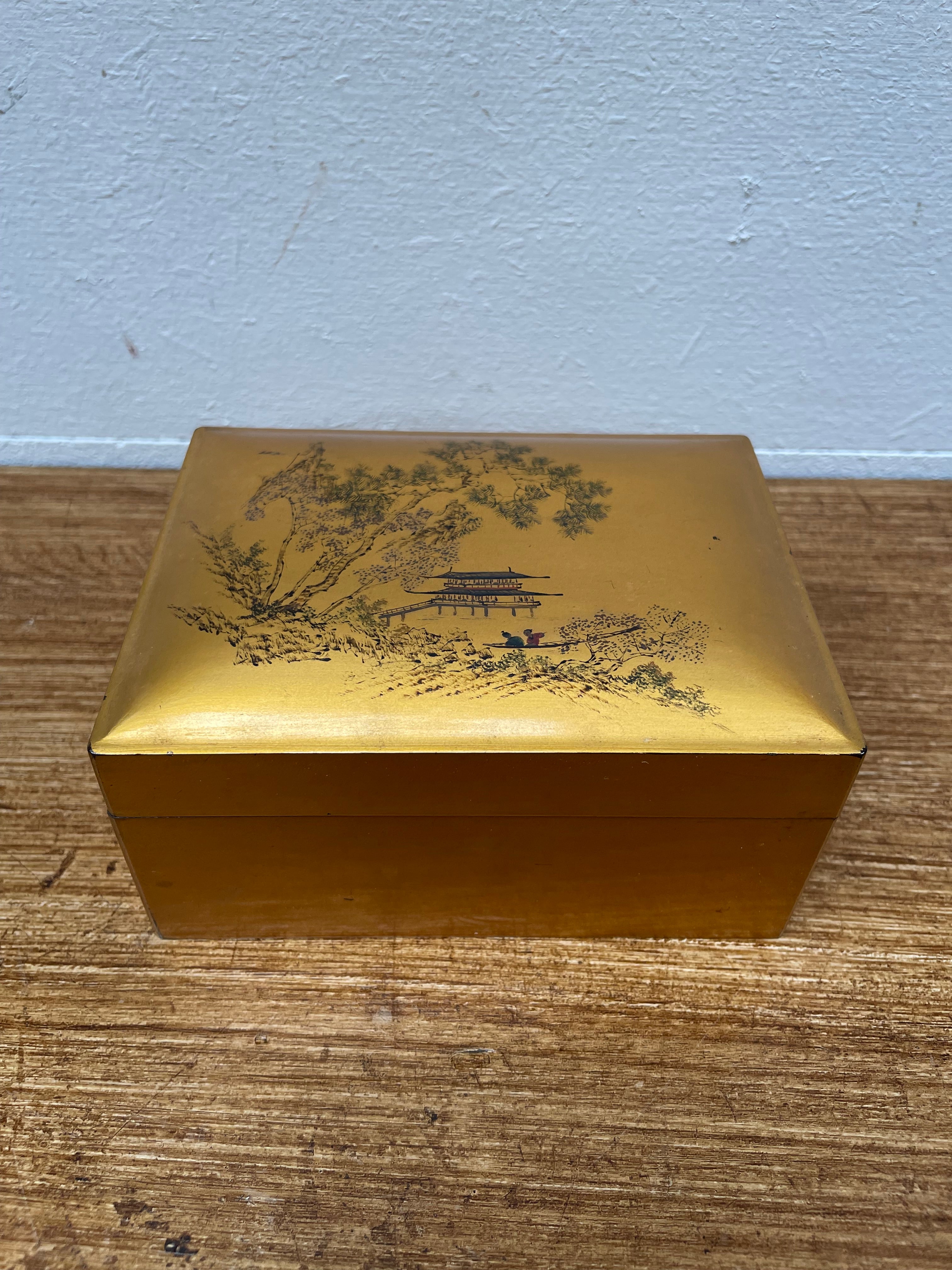 Antique Gilt Lacquer Trinket Box | Antique & Vintage | Moonee Ponds Antiques | Australia Wide Delivery