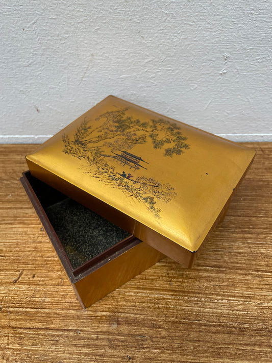 Antique Gilt Lacquer Trinket Box