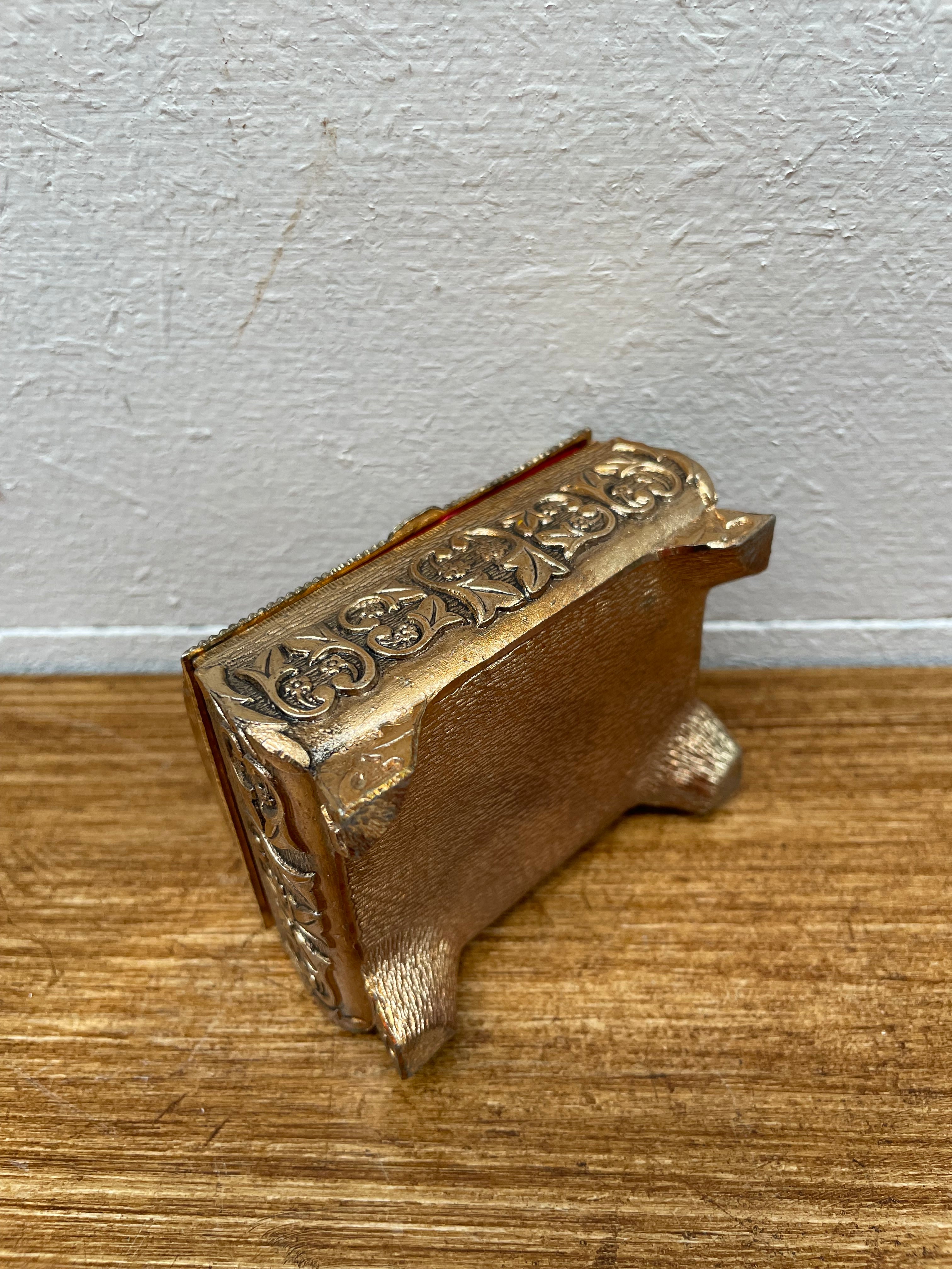 Vintage Italian Gilt Metal Trinket Box | Antique & Vintage | Moonee Ponds Antiques | Australia Wide Delivery