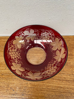 Vintage Bohemian Flashed Ruby Cut Glass Bowl | Antique & Vintage | Moonee Ponds Antiques | Australia Wide Delivery
