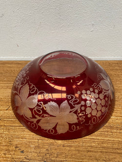Vintage Bohemian Flashed Ruby Cut Glass Bowl | Antique & Vintage | Moonee Ponds Antiques | Australia Wide Delivery