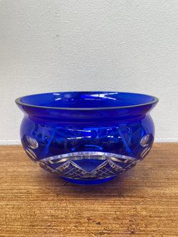 Vintage Bohemian Bristol Blue Cut Crystal Bowl. | Antique & Vintage | Moonee Ponds Antiques | Australia Wide Delivery