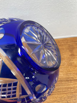 Vintage Bohemian Bristol Blue Cut Crystal Bowl. | Antique & Vintage | Moonee Ponds Antiques | Australia Wide Delivery