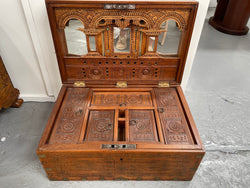 Vintage Anglo-Indian Travel/Dowry Chest Inlaid Brass & Superb Carving To Interior | Antique & Vintage | Moonee Ponds Antiques | Australia Wide Delivery