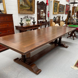 Vintage French  Elm Farmhouse Style Dining Table