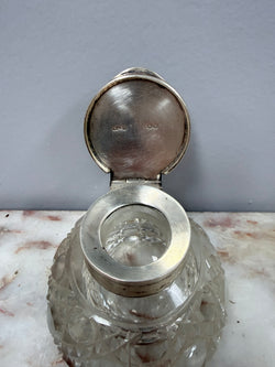 Rare Victorian Chester Cut Glass & Sterling Silver Top Ink Well | Antique & Vintage | Moonee Ponds Antiques | Australia Wide Delivery