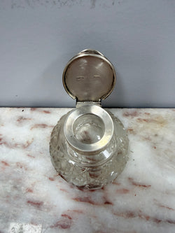 Rare Victorian Chester Cut Glass & Sterling Silver Top Ink Well | Antique & Vintage | Moonee Ponds Antiques | Australia Wide Delivery