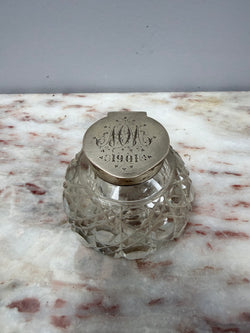 Rare Victorian Chester Cut Glass & Sterling Silver Top Ink Well | Antique & Vintage | Moonee Ponds Antiques | Australia Wide Delivery