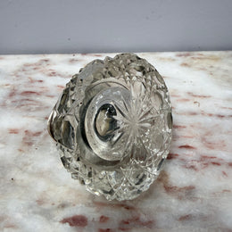 Rare Victorian Chester Cut Glass & Sterling Silver Top Ink Well