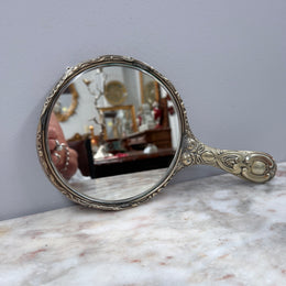 Art Nouveau Cherub & Maiden Embossed EPNS Mirror