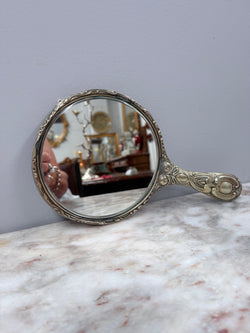 Art Nouveau Cherub & Maiden Embossed EPNS Mirror | Antique & Vintage | Moonee Ponds Antiques | Australia Wide Delivery
