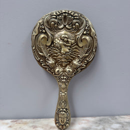 Art Nouveau Cherub & Maiden Embossed EPNS Mirror