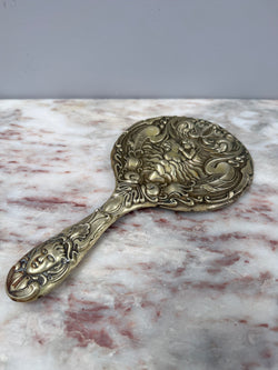 Art Nouveau Cherub & Maiden Embossed EPNS Mirror | Antique & Vintage | Moonee Ponds Antiques | Australia Wide Delivery