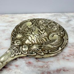 Art Nouveau Cherub & Maiden Embossed EPNS Mirror
