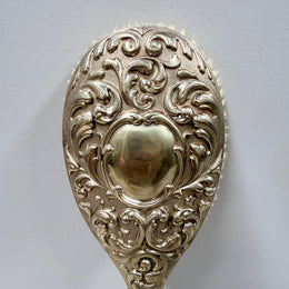 Vintage Embossed Silver Plated Brush