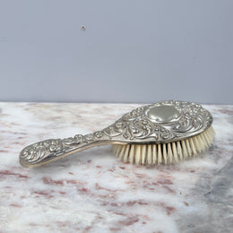 Vintage Embossed Silver Plated Brush
