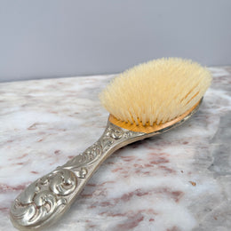 Vintage Embossed Silver Plated Brush