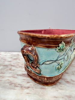 Antique French Majolica Oval Cachepot (Planter) | Antique & Vintage | Moonee Ponds Antiques | Australia Wide Delivery