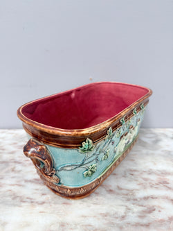 Antique French Majolica Oval Cachepot (Planter) | Antique & Vintage | Moonee Ponds Antiques | Australia Wide Delivery
