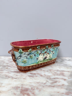Antique French Majolica Oval Cachepot (Planter) | Antique & Vintage | Moonee Ponds Antiques | Australia Wide Delivery