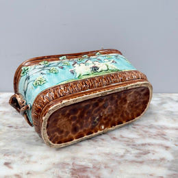 Antique French Majolica Oval Cachepot (Planter)