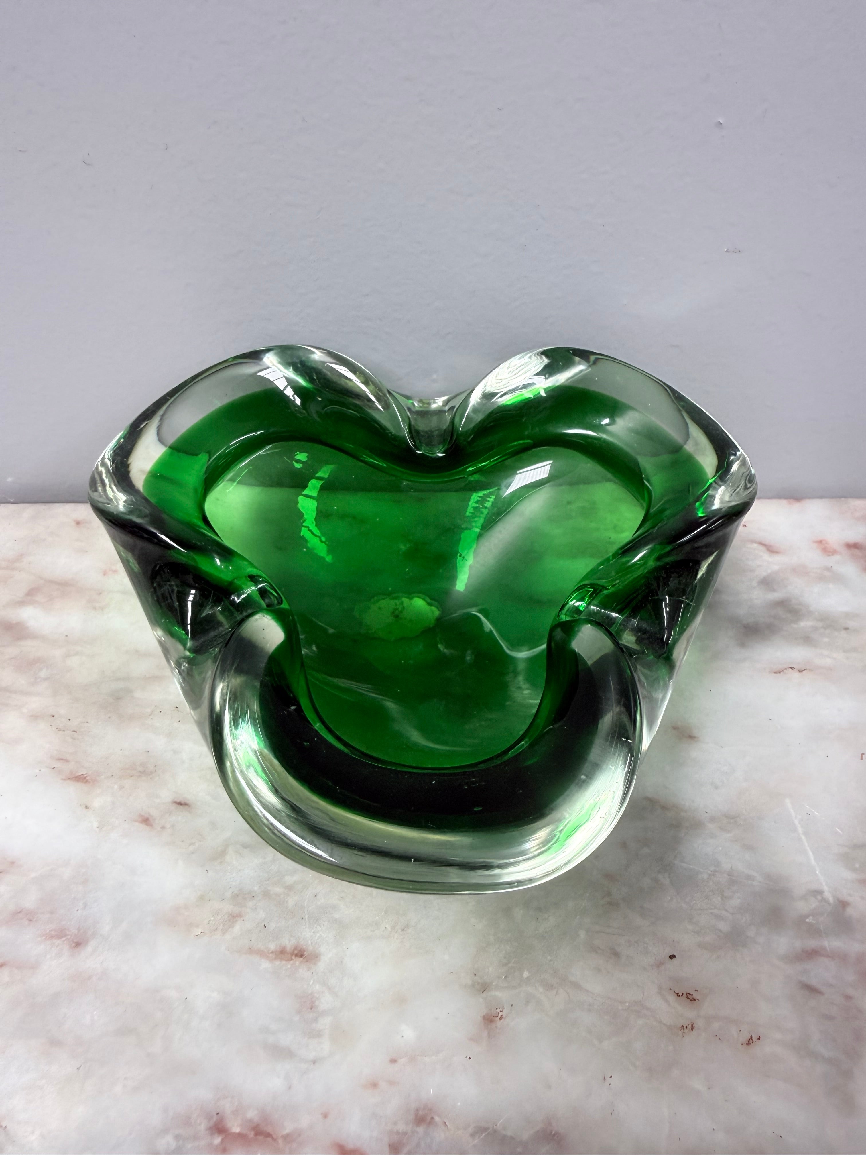 Vintage 1960's Murano Green & Clear Glass Bowl | Antique & Vintage | Moonee Ponds Antiques | Australia Wide Delivery