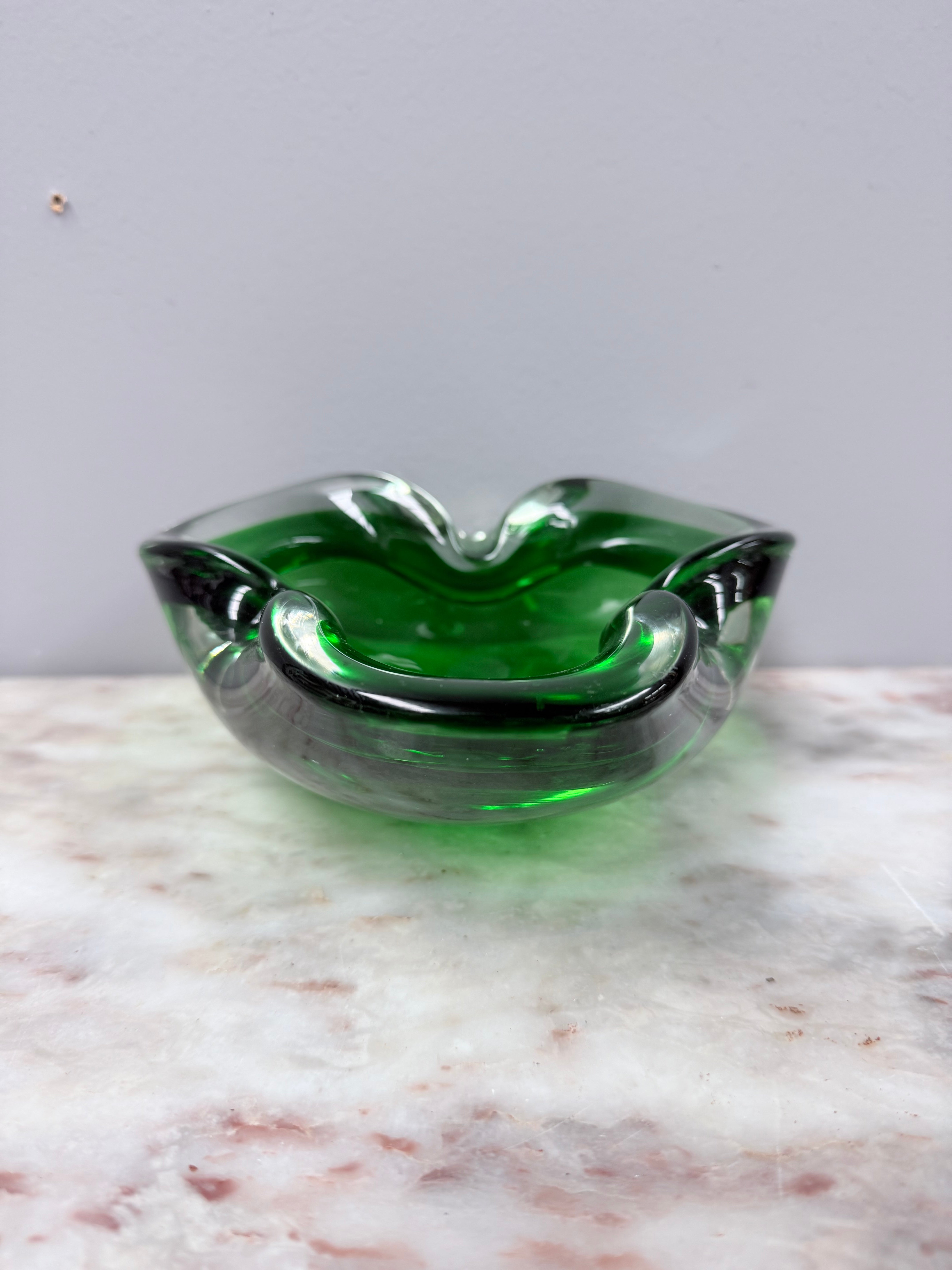 Vintage 1960's Murano Green & Clear Glass Bowl | Antique & Vintage | Moonee Ponds Antiques | Australia Wide Delivery