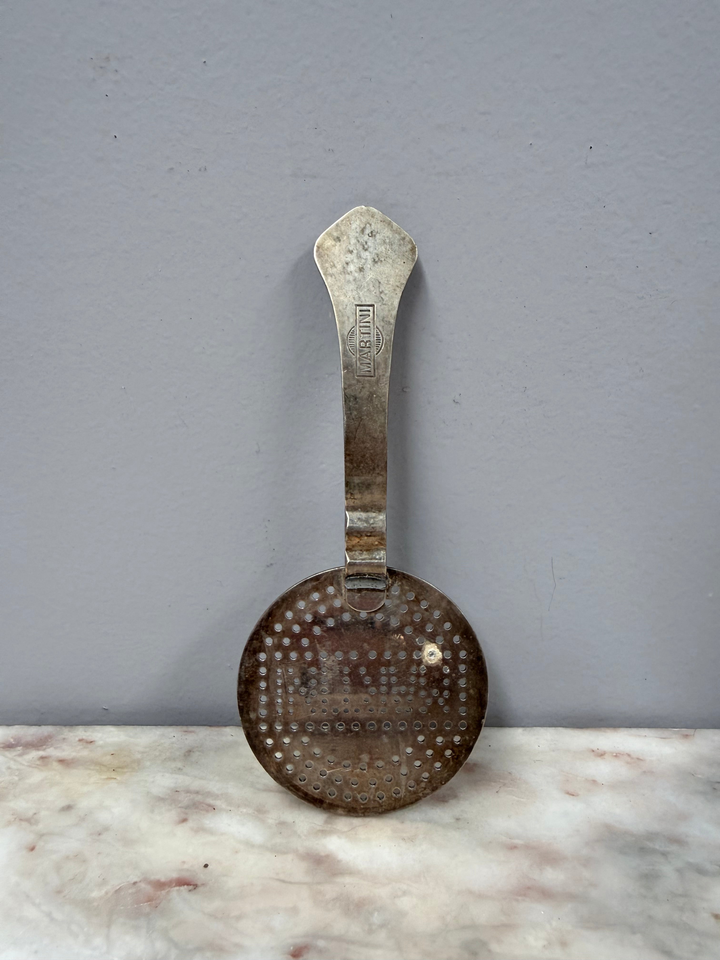 Vintage "Martini & RossI Torino" Tray & Cocktail Strainer
