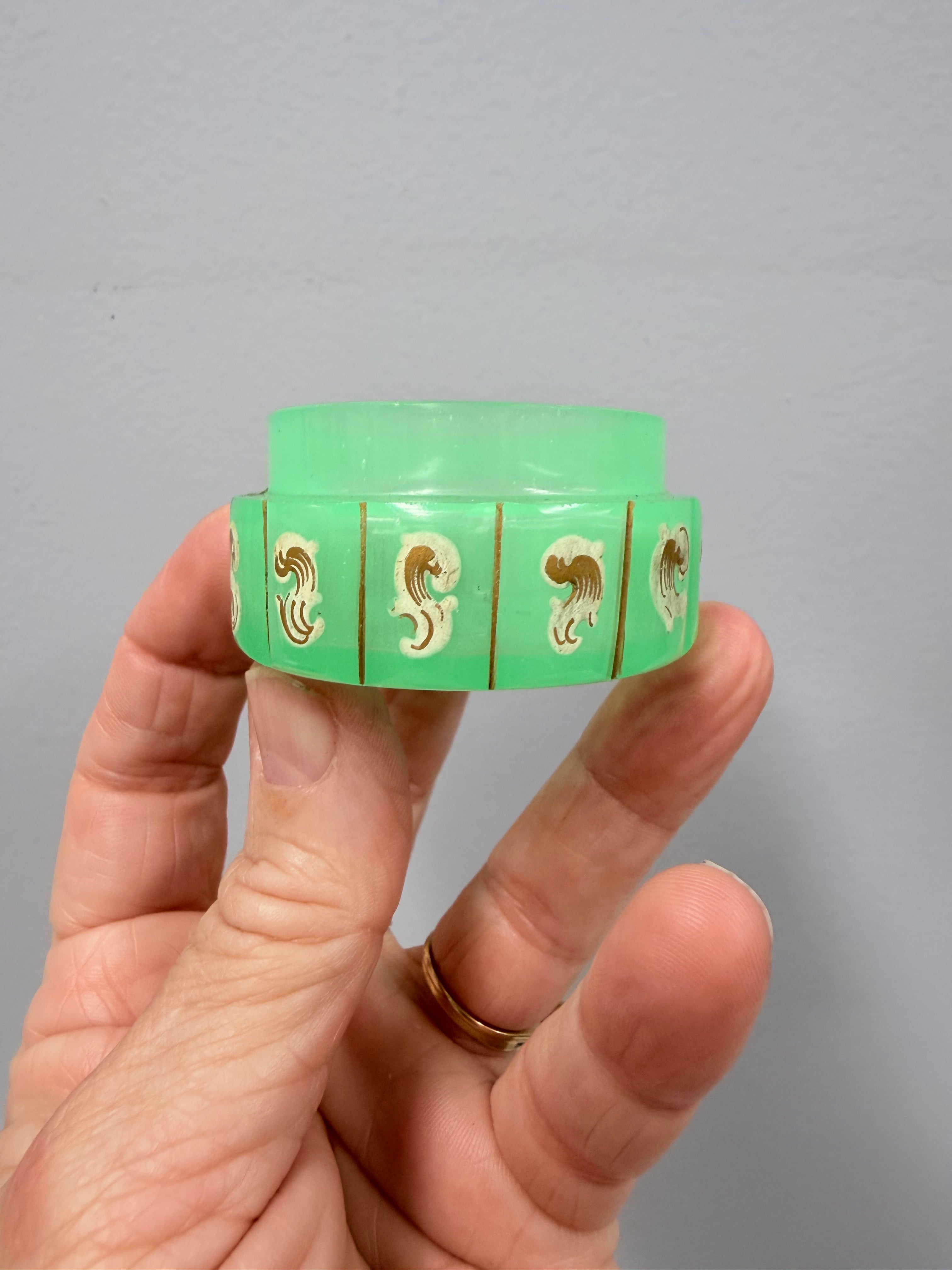 Art Deco Uranium Glass Salt Bowl | Antique & Vintage | Moonee Ponds Antiques | Australia Wide Delivery