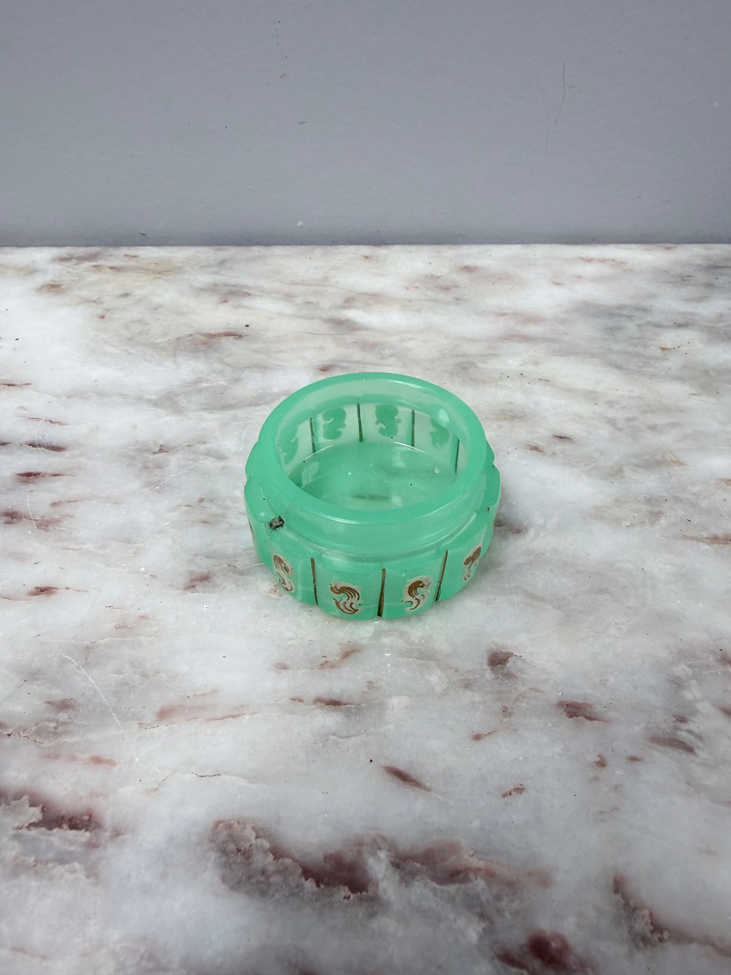 Art Deco Uranium Glass Salt Bowl