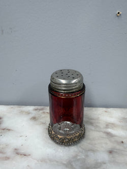 Edwardian Flash Ruby Cut Glass Salt shaker | Antique & Vintage | Moonee Ponds Antiques | Australia Wide Delivery