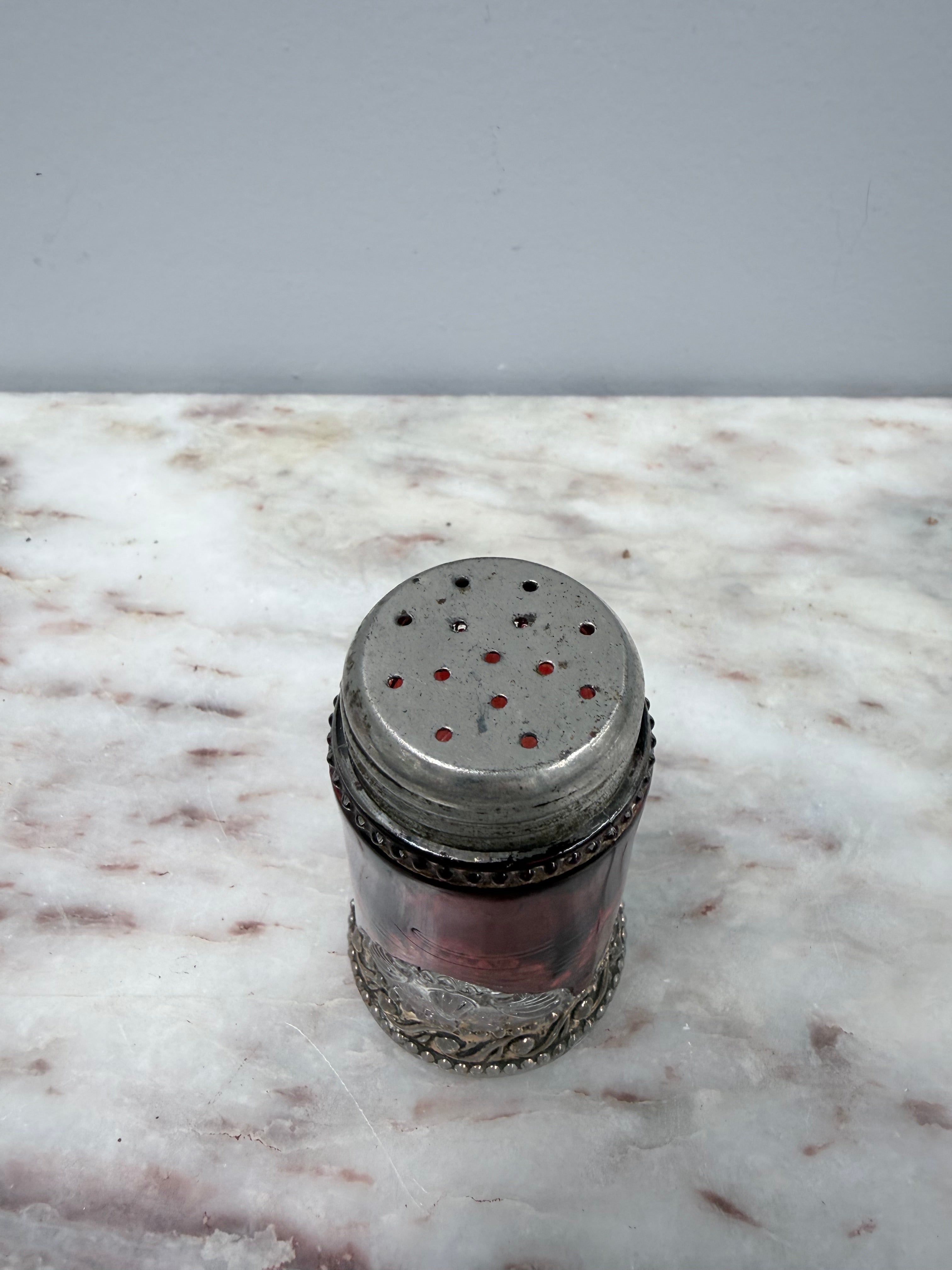 Edwardian Flash Ruby Cut Glass Salt shaker