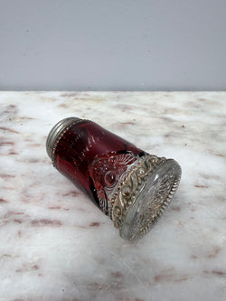 Edwardian Flash Ruby Cut Glass Salt shaker | Antique & Vintage | Moonee Ponds Antiques | Australia Wide Delivery