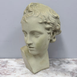 Beautiful Bust of Eros In French Glazed Terracotta