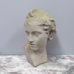 Beautiful Bust of Eros In French Glazed Terracotta