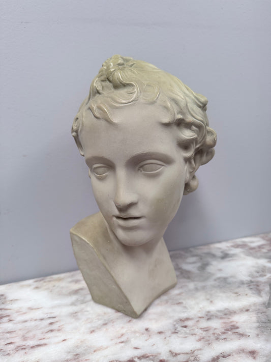 Beautiful Bust of Eros In French Glazed Terracotta