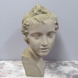 Beautiful Bust of Eros In French Glazed Terracotta