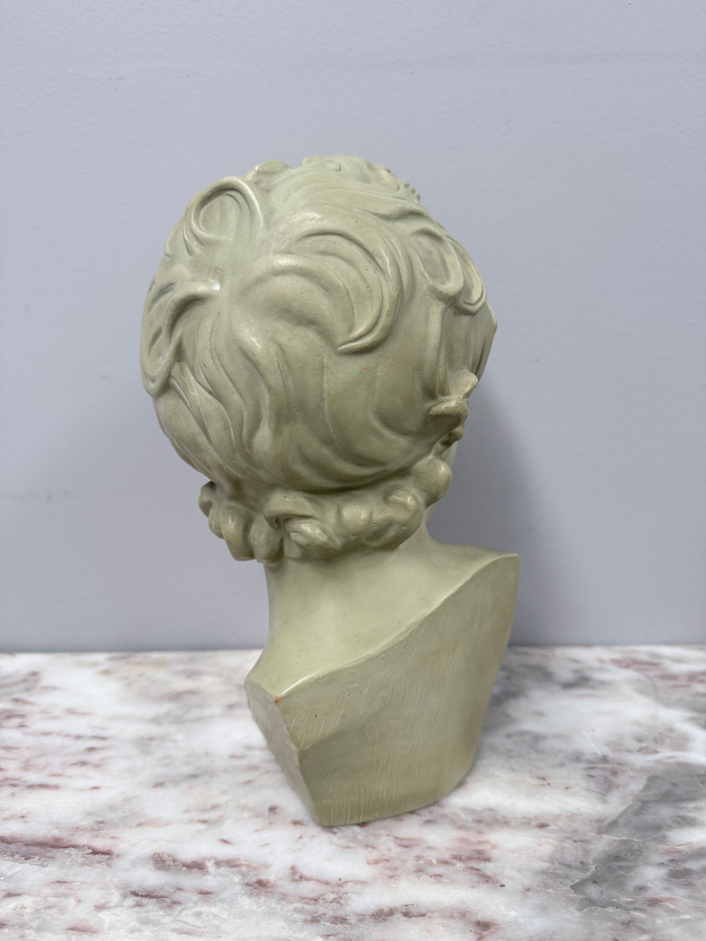Beautiful Bust of Eros In French Glazed Terracotta