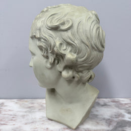 Beautiful Bust of Eros In French Glazed Terracotta
