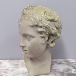 Beautiful Bust of Eros In French Glazed Terracotta